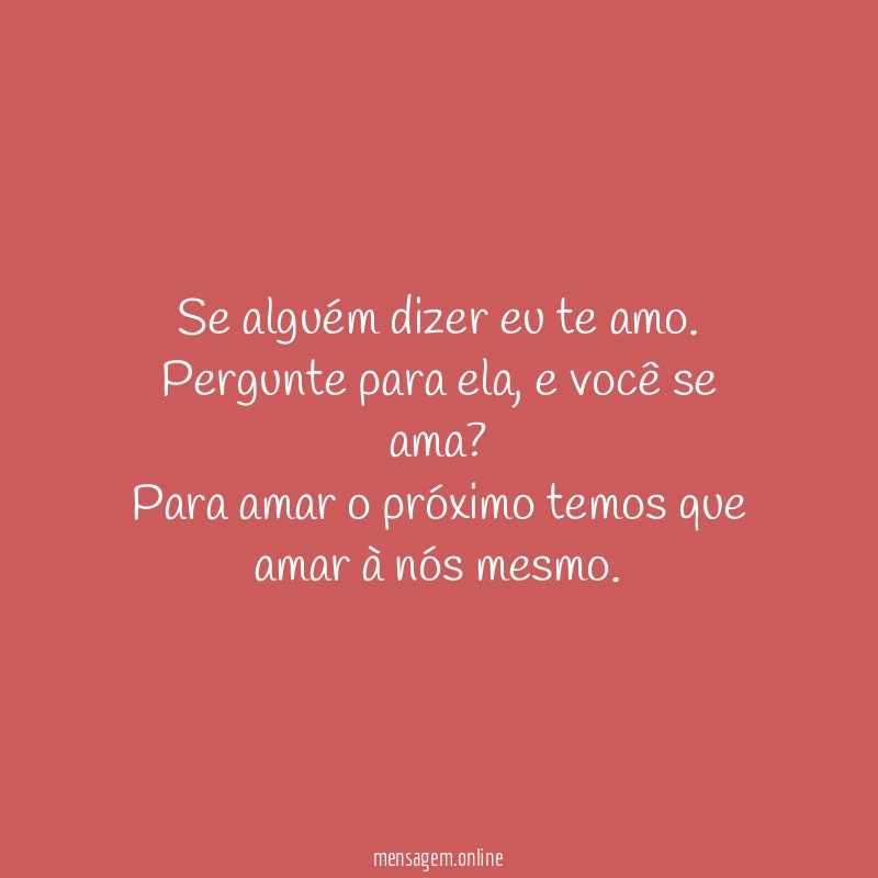 Se alguém dizer eu te amo