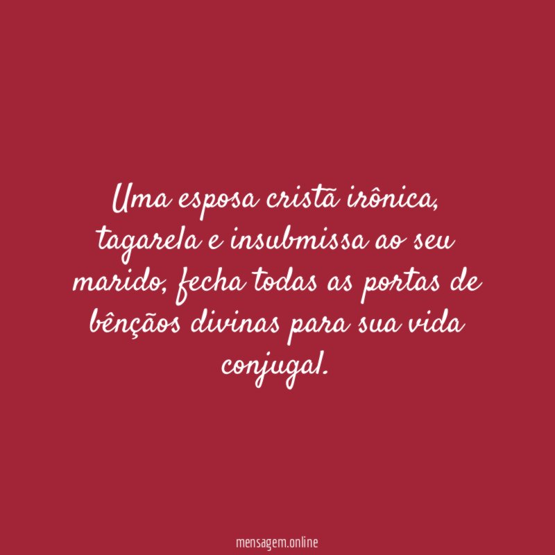 Uma esposa cristã irônica