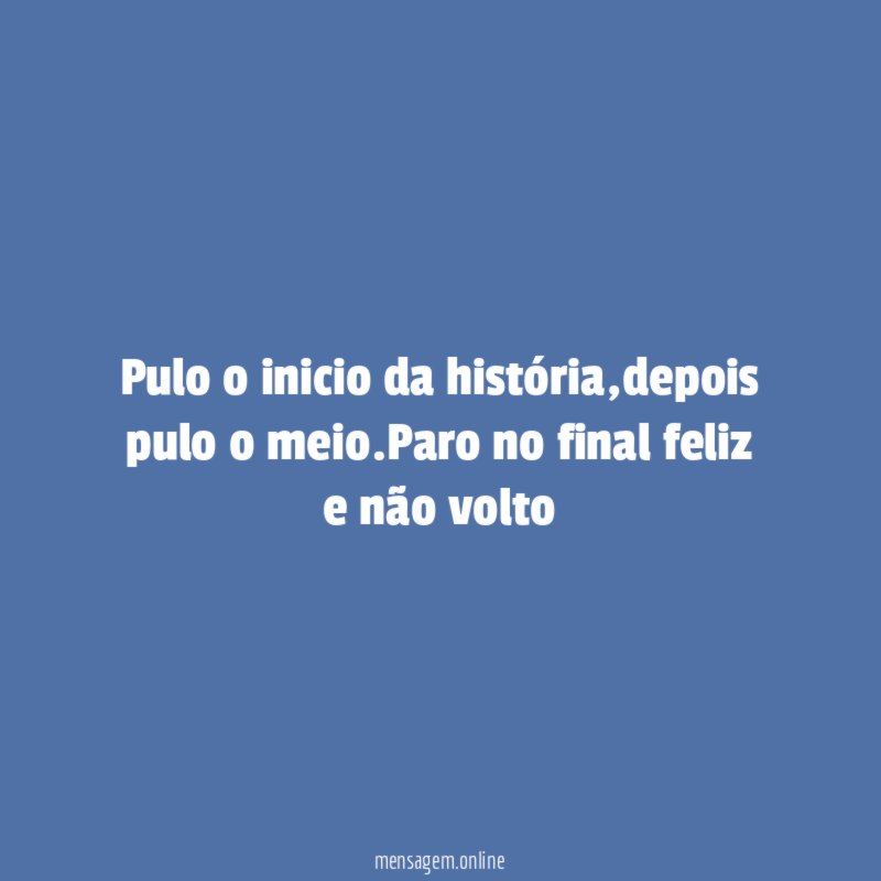 “Pulo o inicio da história