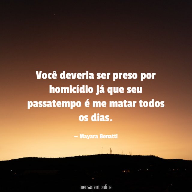Você deveria ser preso por homicídio já que