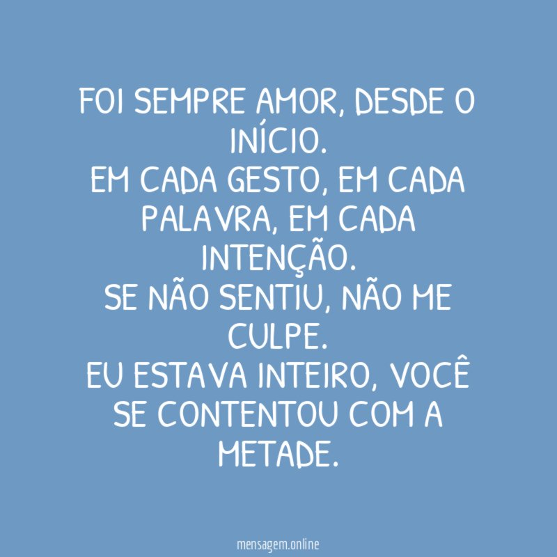 Foi sempre amor
