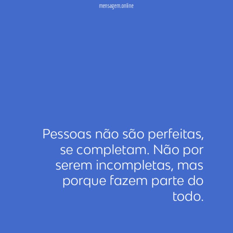Pessoas não são perfeitas