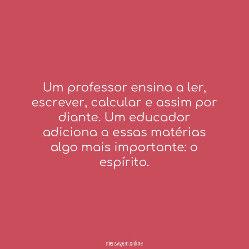 Um professor ensina a ler