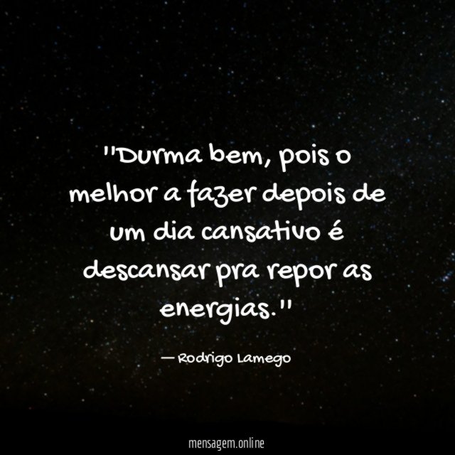 'Durma bem