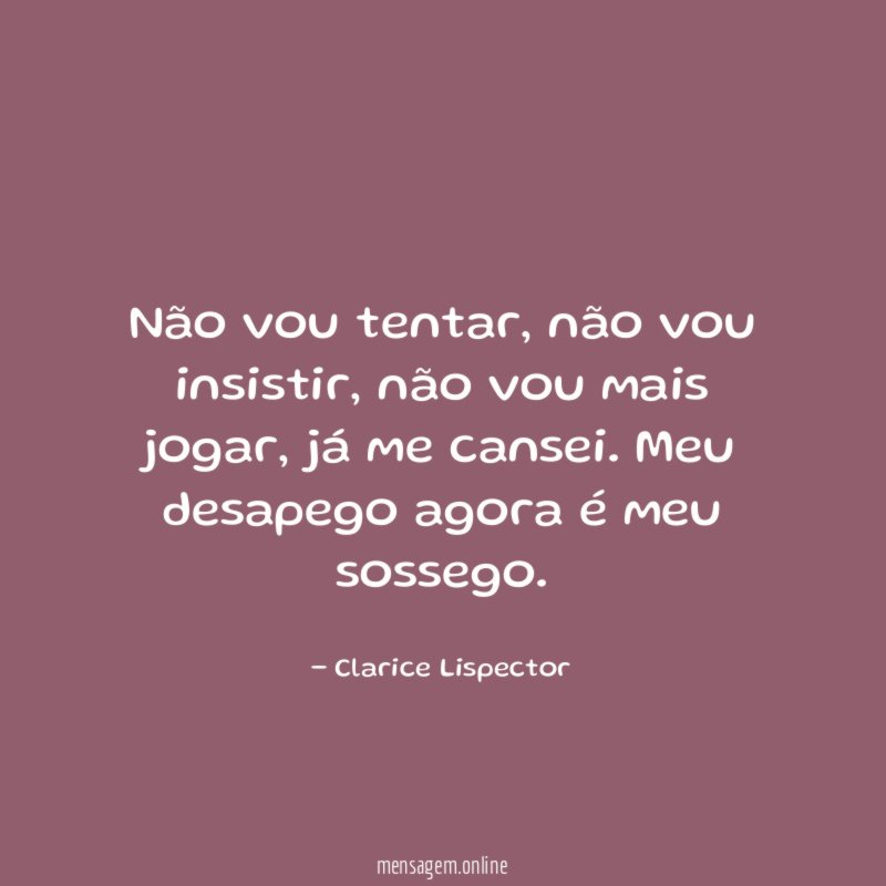 Não vou tentar