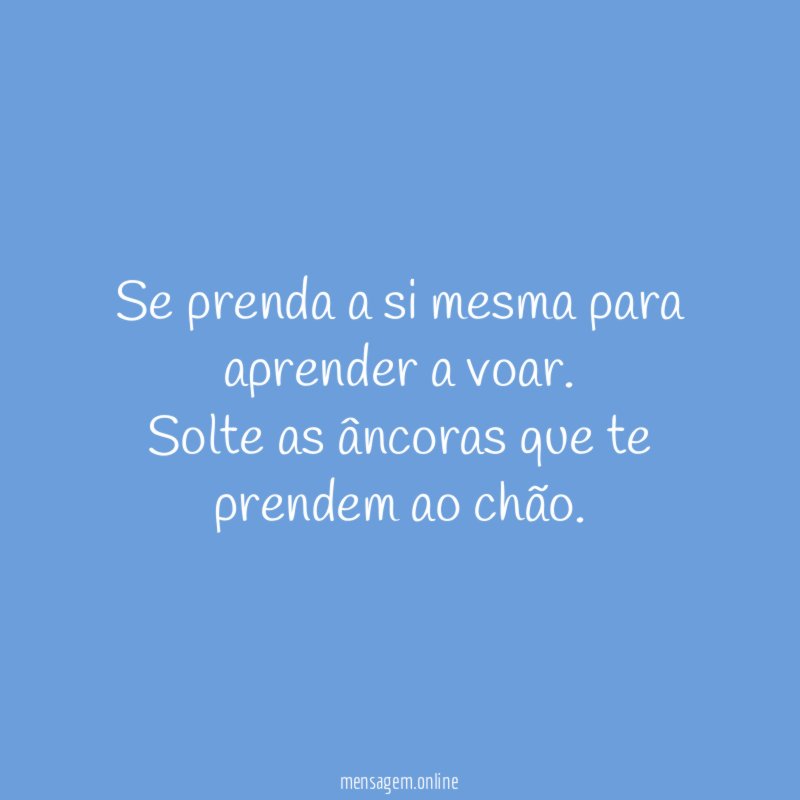 Se prenda a si mesma para aprender a voar