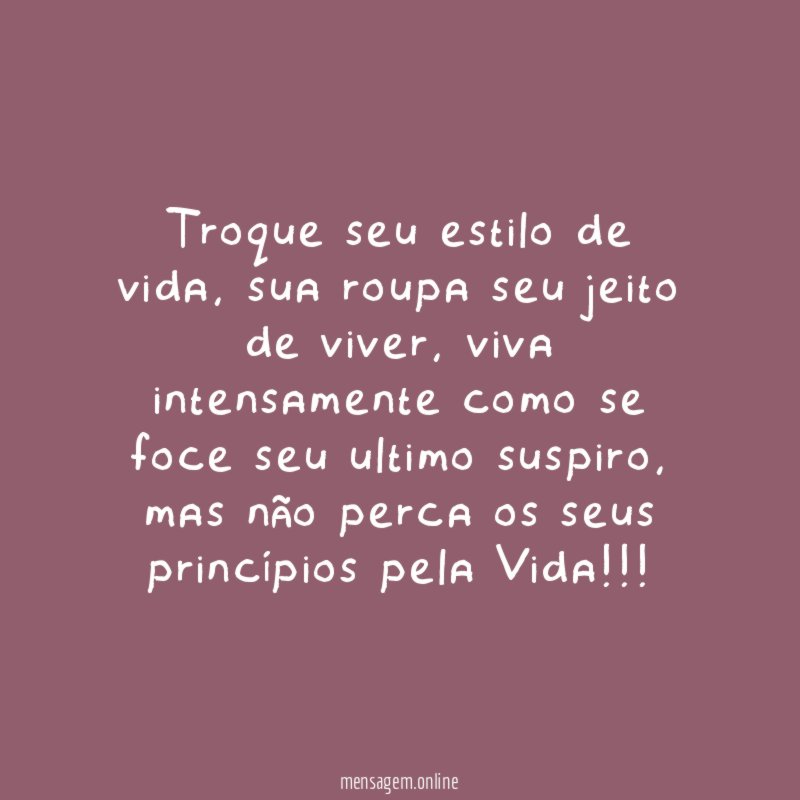 Troque seu estilo de vida