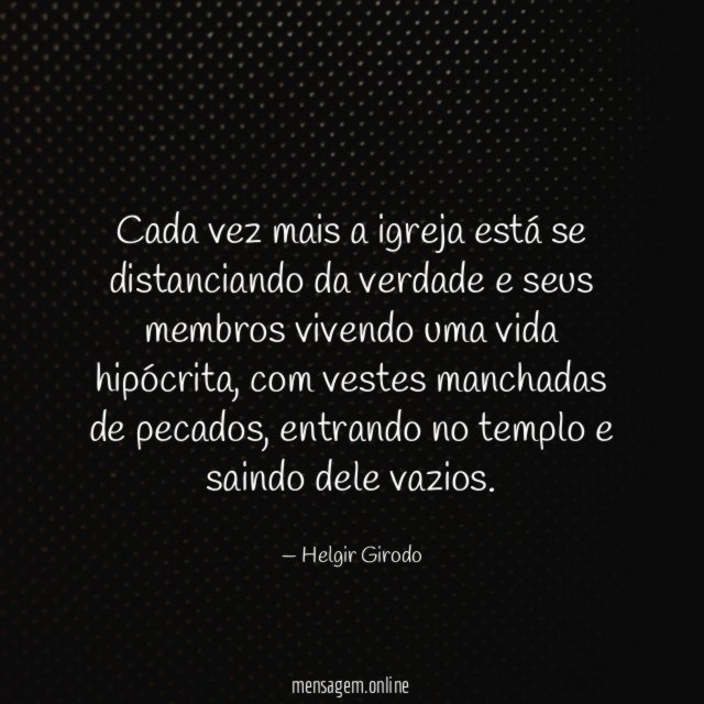 Cada vez mais a igreja está se distanciando