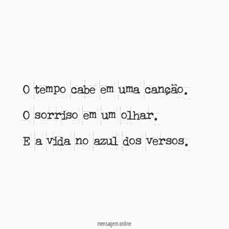O tempo cabe em uma canção