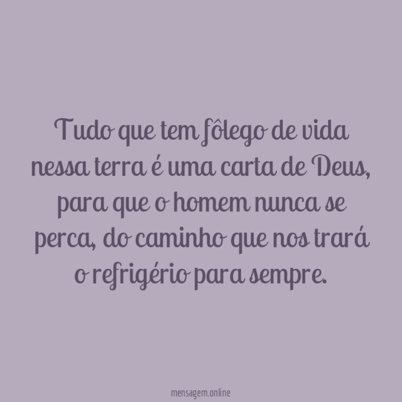 Tudo que tem fôlego de vida nessa terra