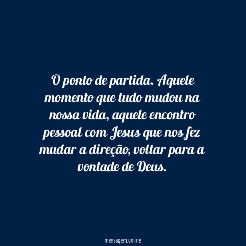 o ponto de partida