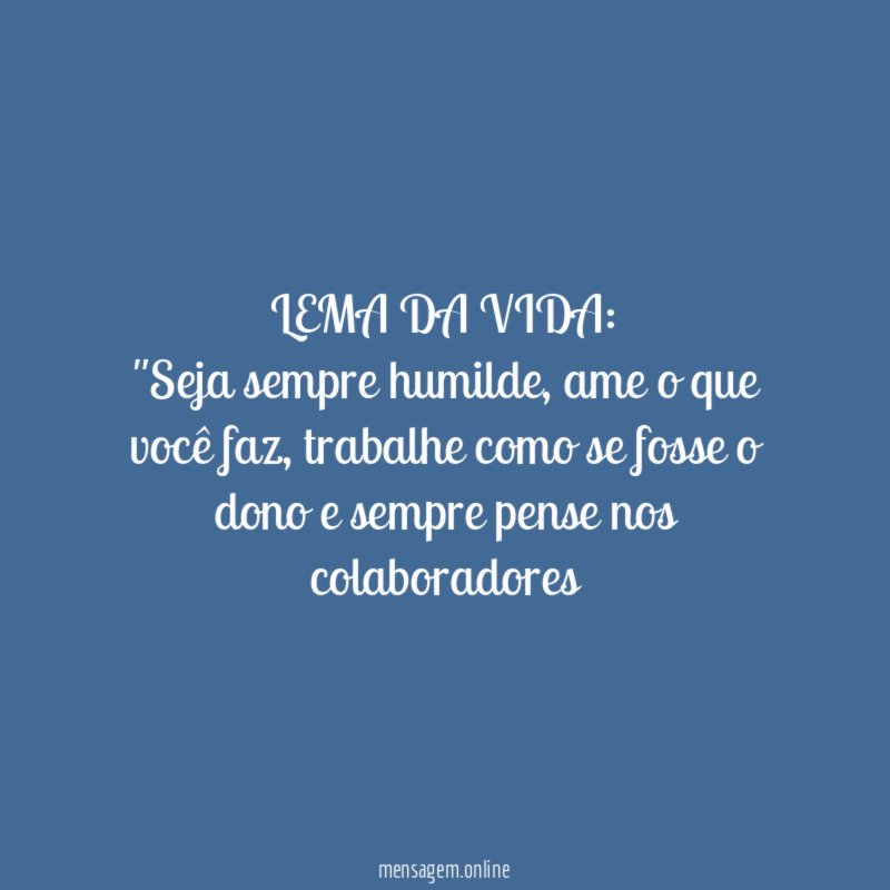 LEMA DA VIDA