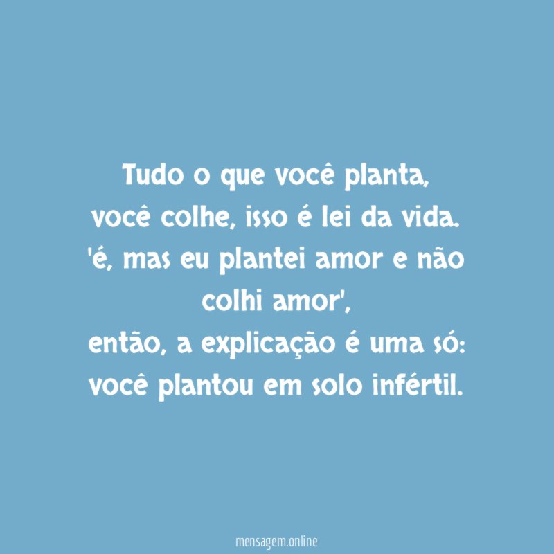 tudo o que você planta