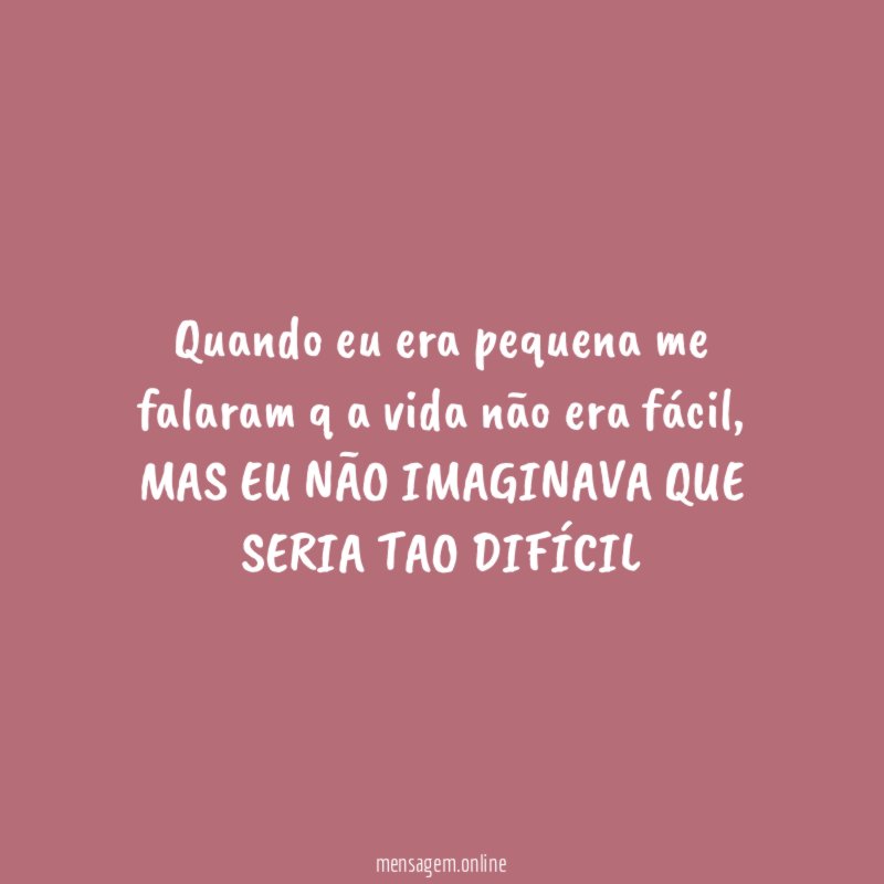 Quando eu era pequena me falaram q a