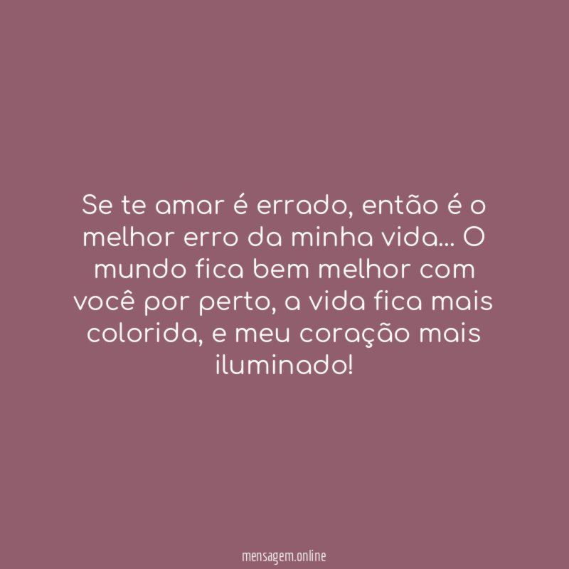 Se te amar é errado