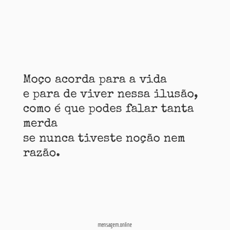 Moço acorda para a vida e para de viver
