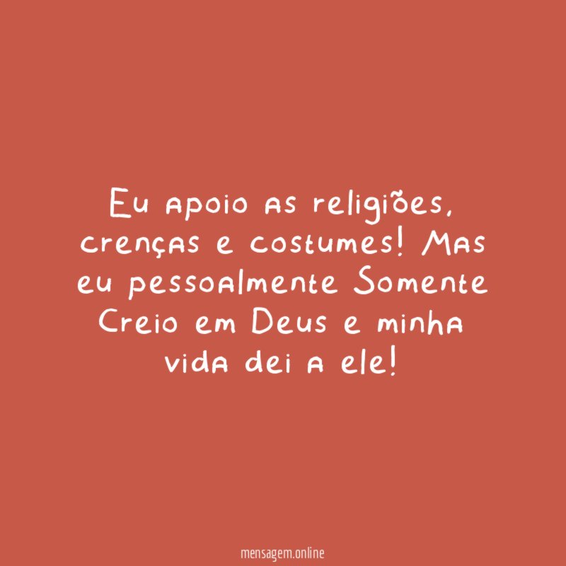 Eu apoio as religiões