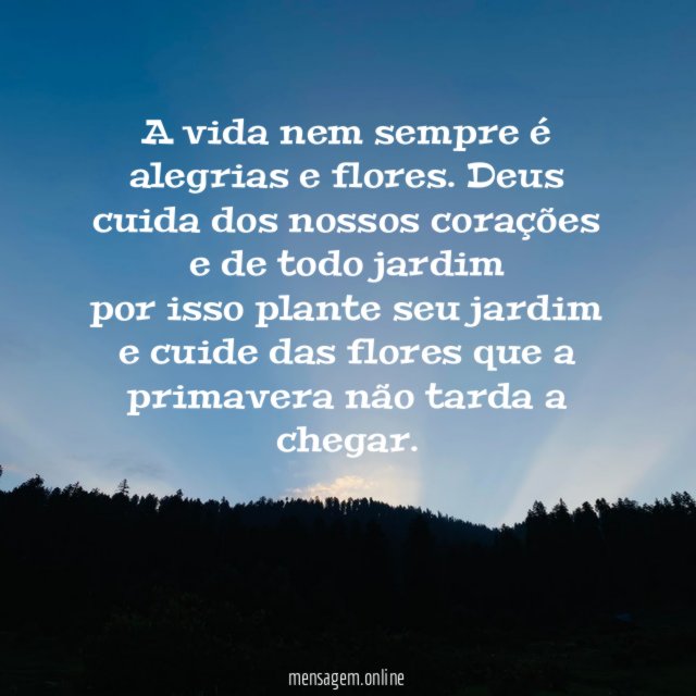 A vida nem sempre é alegrias e flores