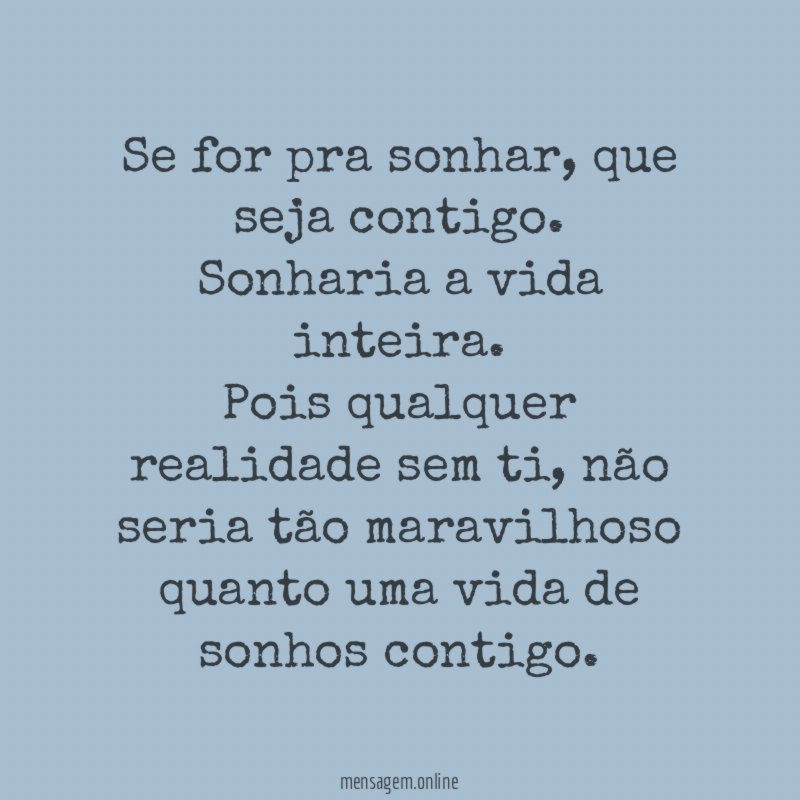 Se for pra sonhar