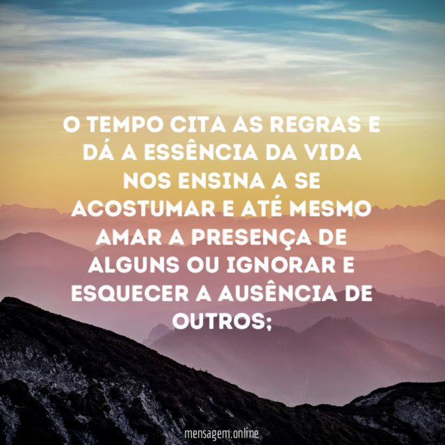 O tempo cita as regras e dá a