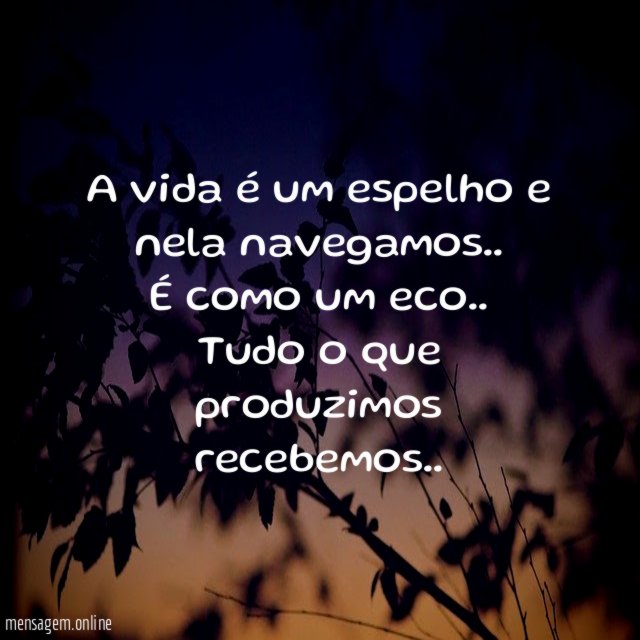 A vida é um espelho e nela navegamos