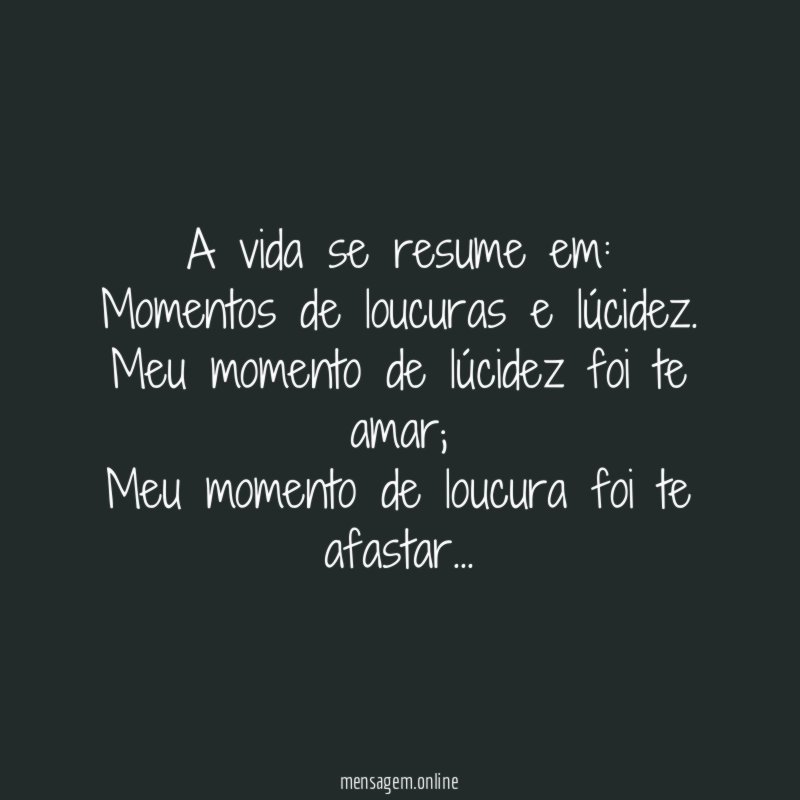 A vida se resume em