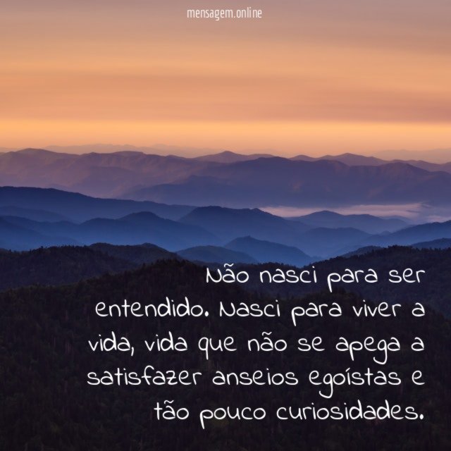 Não nasci para ser entendido