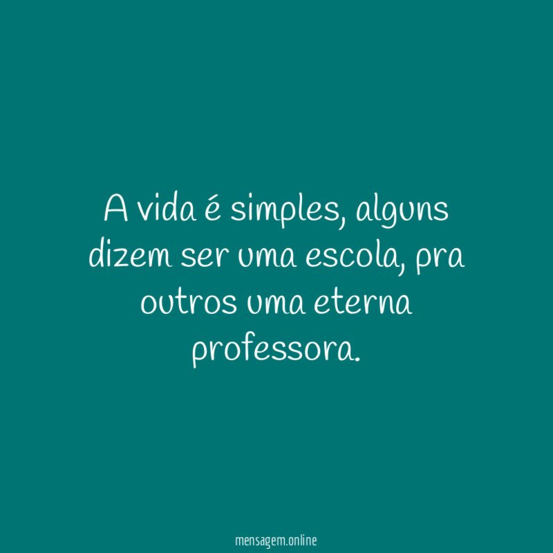 A vida é simples