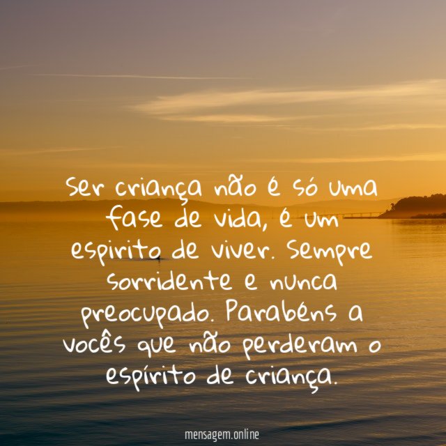 Ser criança não é só uma fase de vida