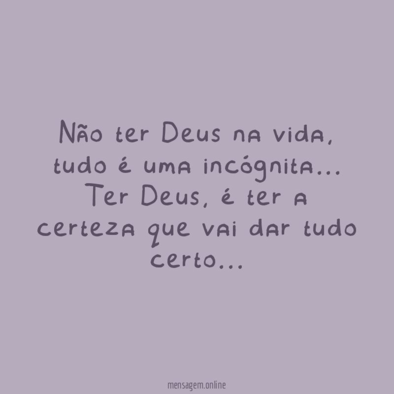 Não ter Deus na vida