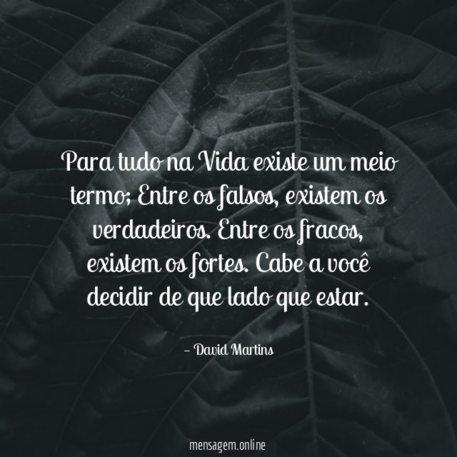 Para tudo na Vida existe um meio termo