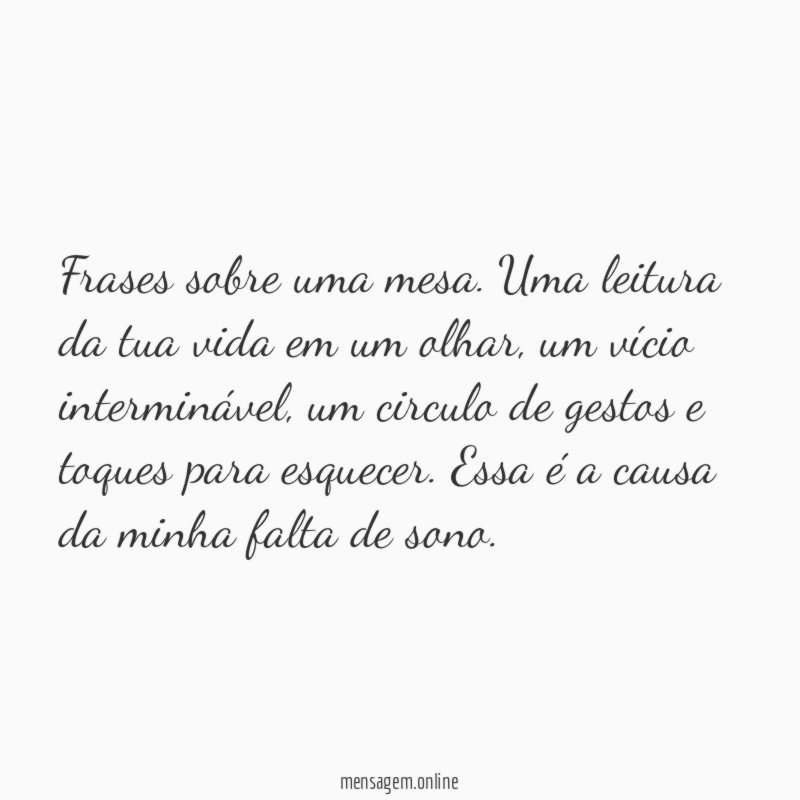 Frases sobre uma mesa