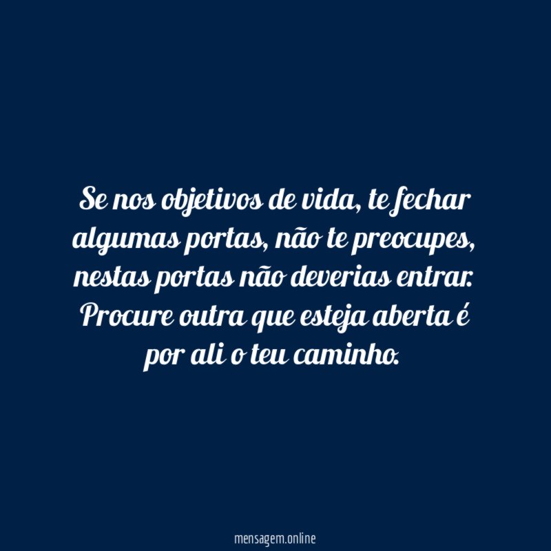 Se nos objetivos de vida