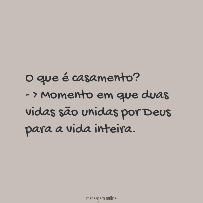 O que é casamento