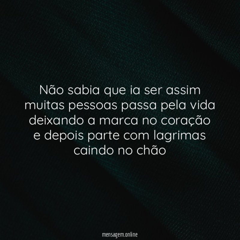 Não sabia que ia ser assim muitas pessoas