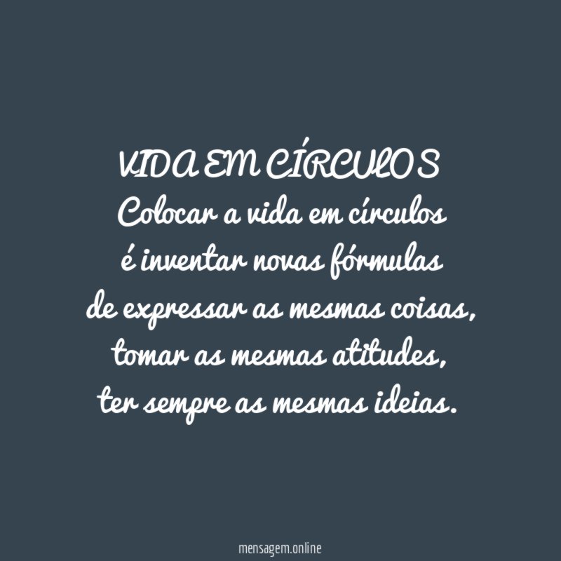 VIDA EM CÍRCULOS