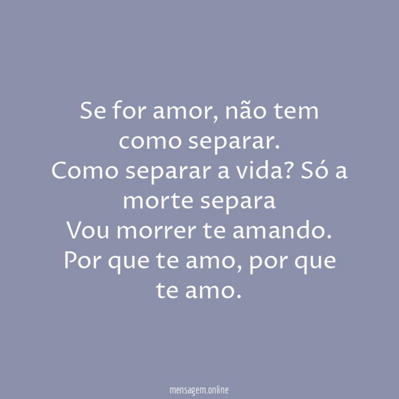 Se for amor