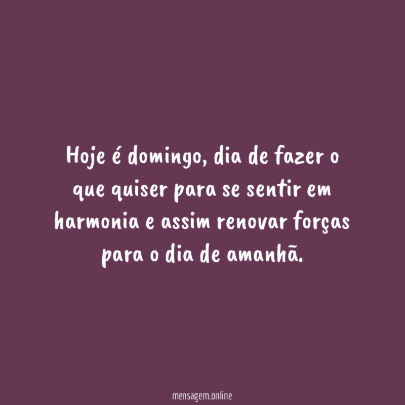 Hoje é domingo