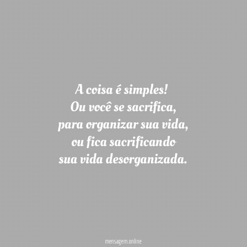 A coisa é simples