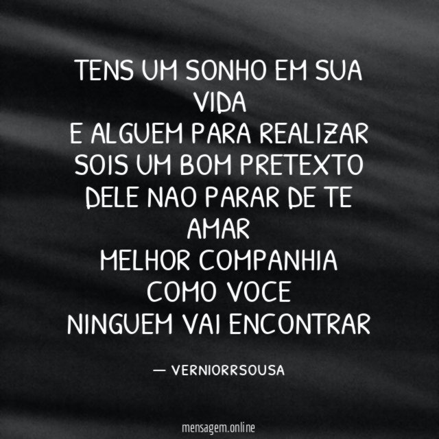 TENS UM SONHO EM SUA VIDA E ALGUEM PARA