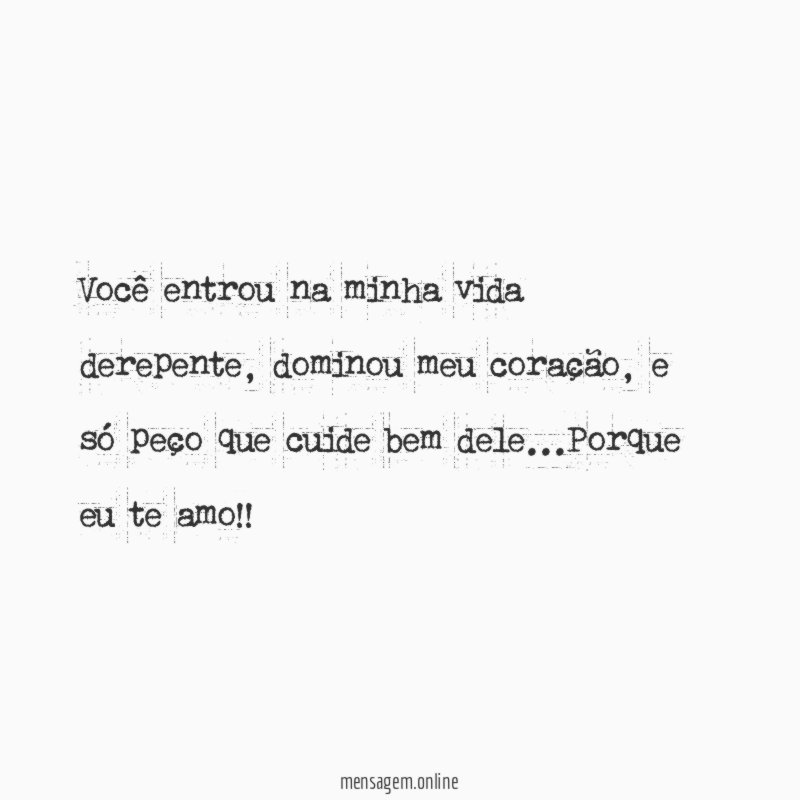 Você entrou na minha vida derepente