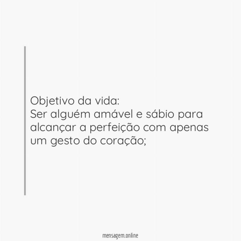Objetivo da vida