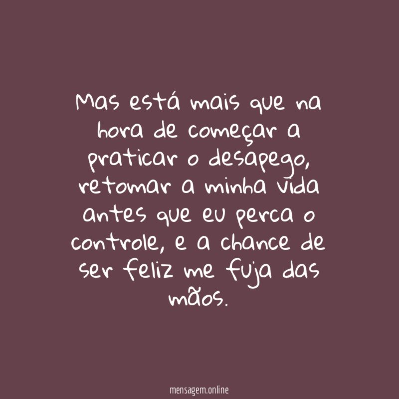 Mas está mais que na hora de começar