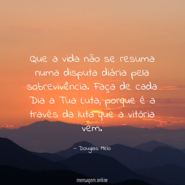 Que a vida não se resuma numa disputa