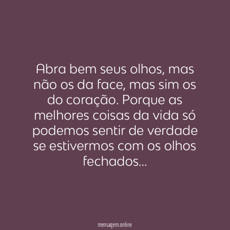 Abra bem seus olhos