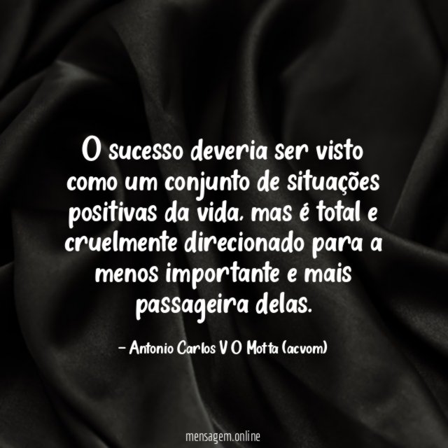 O sucesso deveria ser visto como um conjunto