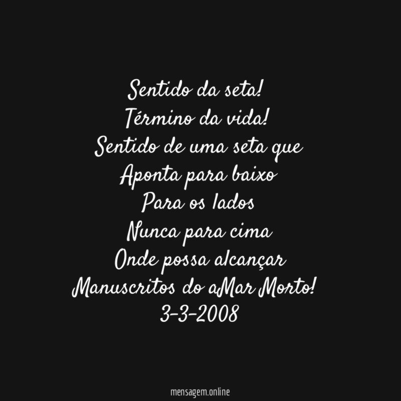 Sentido da seta!