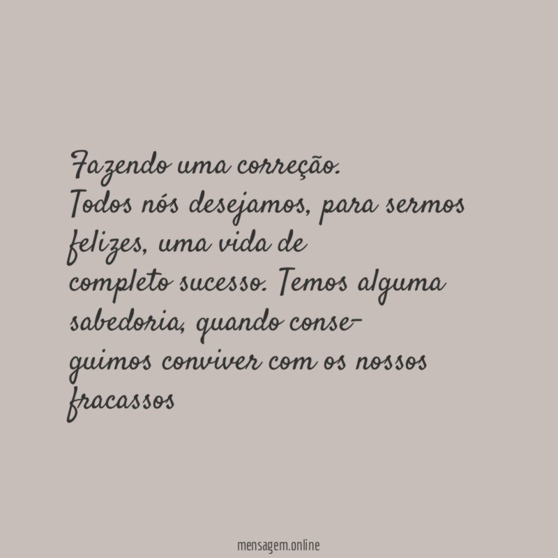 Fazendo uma correção.