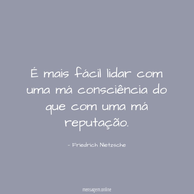 É mais fácil lidar com uma má consciência
