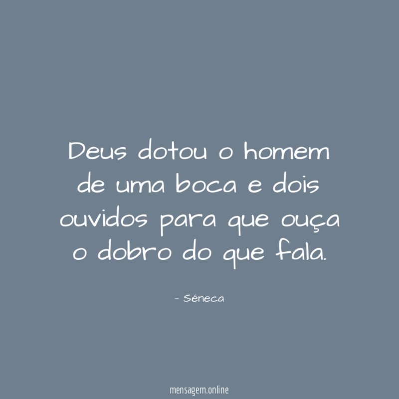 Deus dotou o homem de uma boca